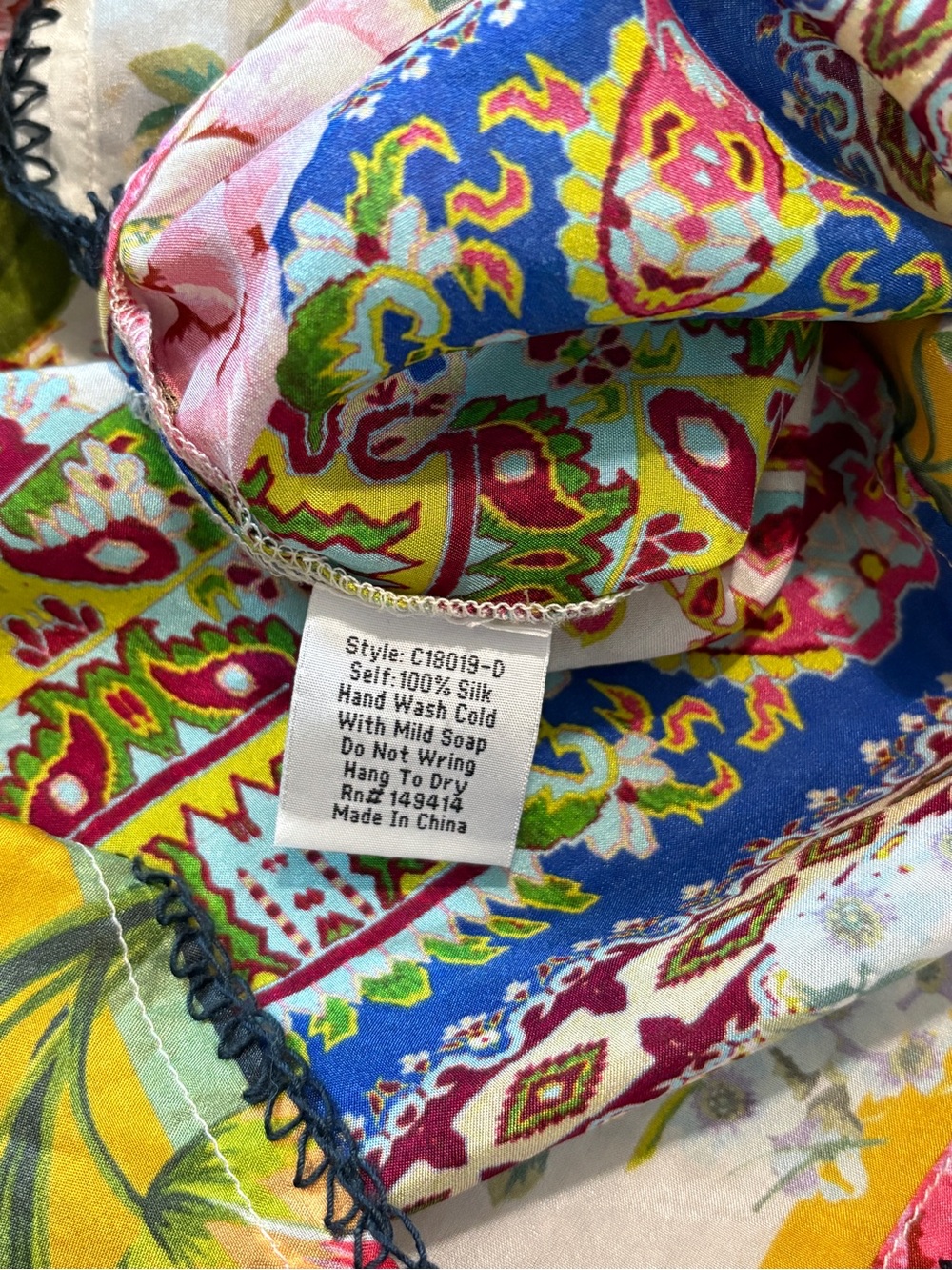 Johnny Was Sorbet Floral Silk Top Size Large - Picture 10 of 16
